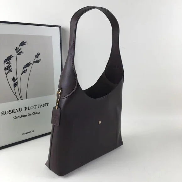 COACH Brooklyn 28 - Classic Leather Chic Tote Bag - BLACK - Picture 5 of 6